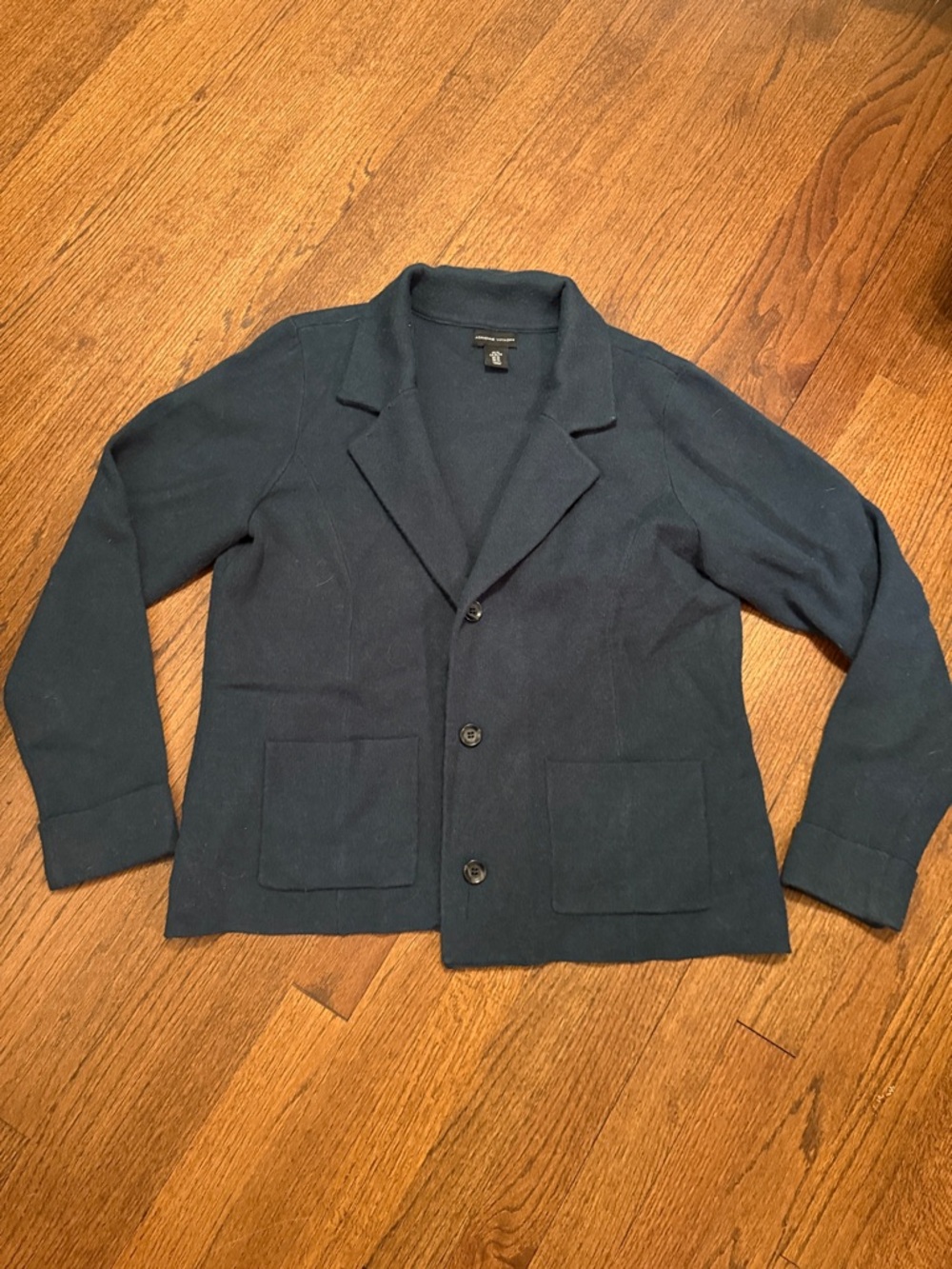 Adrienne Vittadini Navy Knit Shirt Jacket